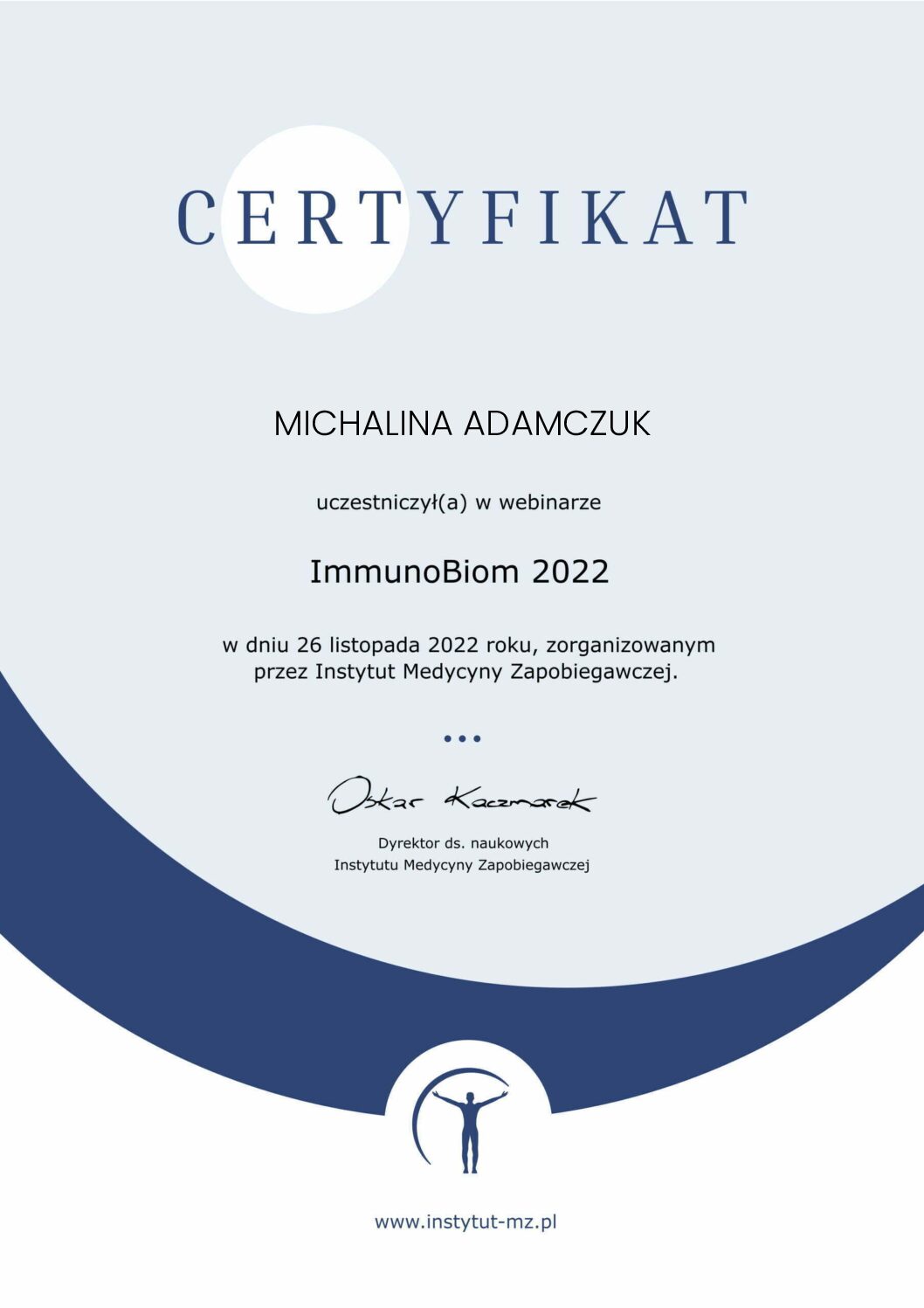 Certyfikat dietetyk Probiotykoterapia układ odpornościowy